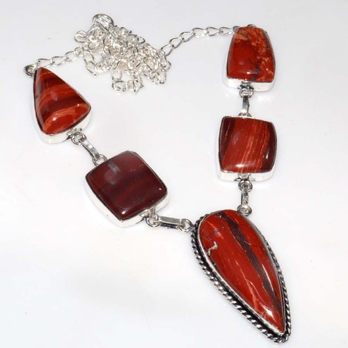 Collana diaspro rosso placcato - collana,