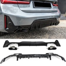 DIFFUSORE + PEZZI DI SCARICO CROMO ADATTO A BMW SERIE 3 G20 / G21 LCI dal 07/...