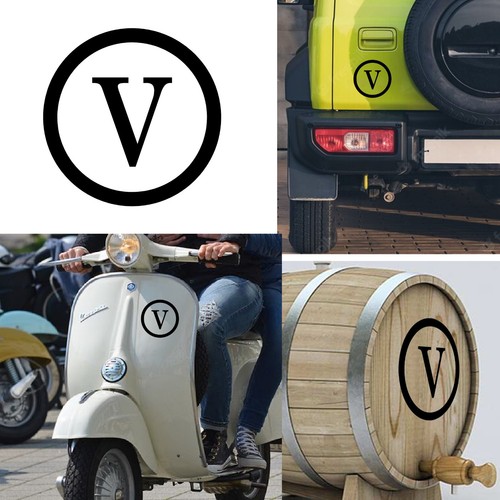 Lettera adesivo in - v,,