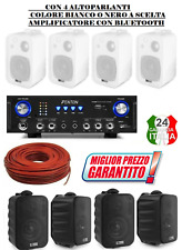 IMPIANTO AUDIO FILODIFFUSIONE LOCALI 100Watt+ 4 Altoparlanti+Bluetooth+ Cavo