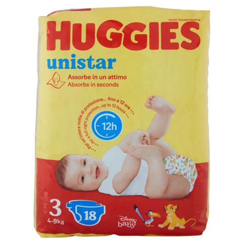 Huggies unistar 9kg 18pz - unistar, 4-9kg