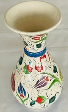 Vaso turco in ceramica da studio Süsler Gini dipinto a mano H=21 cm