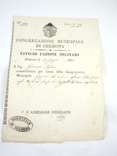 CREMONA RISORGIMENTO 1859 DOCUMENTO MILITARE DAMNATIO MEMORIAE  AUSTRIA SOLDATI