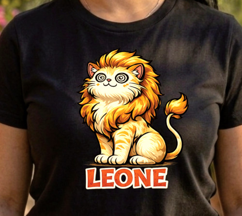 Maglietta leone gatto shirt - leone,