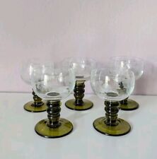 Vintage Set di 5 Bicchieri bicchierini da liquore stile Roemer anni 60 70