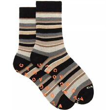 Calze Gallo Corte Antiscivolo Rigate Unisex Cotone Nero Panna TG. U 40 - 45