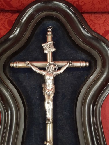 Antico crocifisso argento - , in
