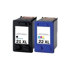 2 cartucce inchiostro per HP D1430 D1445 D1455 D1460 D1468 D1470 D1520 F394 21XL 22XL