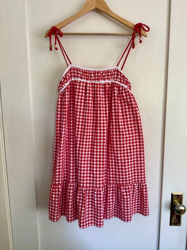 Prendisole rosso bianco cotone