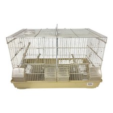 Gabbia doppia per uccelli modello Padova completa di accessori con tetto piatto 