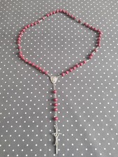 VINTAGE COLLANA ROSARIO CON CROCIFISSO MEDAGLIETTA PADRE PIO