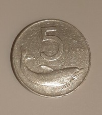 Moneta Italia 5 Lire Delfino