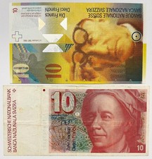 Svizzera lotto di 2 banconote