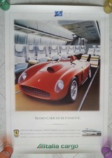 50 anni anniversary 1947-1997 ALITALIA CARGO genuine poster FERRARI 410s n/mint