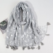 Sciarpa donna glitter argento