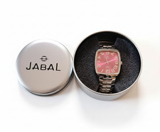 Orologio Uomo Jabal Steel Quarzo Acciaio Inox Quadrante Rosso Vintage + Confezio