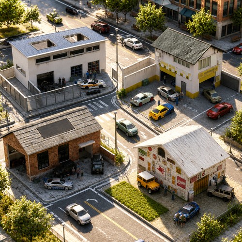 Diorama modellino garage - 1/64,