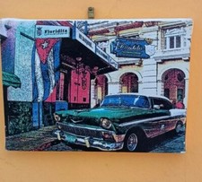 Quadro stampa su Tela, auto americana anni 50 cm.18x13 