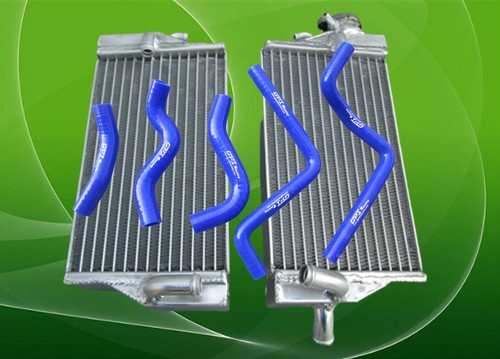 Aluminum radiator blue - aluminum, hose