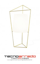 Lampada da tavolo TATU Kundalini bianca e ottone