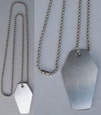 COLLANA CIONDOLO PIASTRINA MILITARE ALLUMINIO BARA liscia  C207