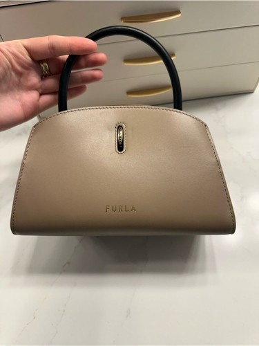Furla taupe satchel with black - furla,