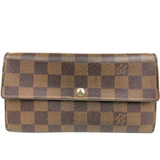 Portafoglio lungo originale Louis Vuitton Sarah quasi nuovo 2 livello damier N61734 CA0057