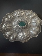 Antica Scatola Argento E Giada 