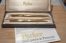 Vintage Parker 61 Insignia ballpoint pen and pencil BOXED with papers / GWO/ VGC