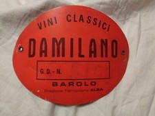 DAMILANO BAROLO STAZIONE FERR. ALBA TARGHETTA PER DAMIGIANA / ETICHETTA EPOCA