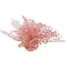 20 pz sacchetto portaconfetti bomboniera polycotton rete + velo organza + nastro