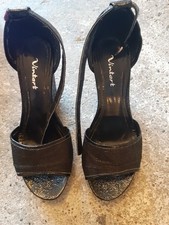 SCARPE SANDALI DONNA NERO  TG. 38 NERI CON ZEPPA