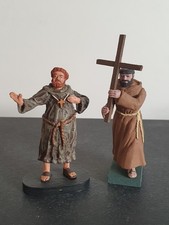 Elastolin Lineol Monaci Porta Croce Parroco Medioevo Statuine Presepe 7,50 cm