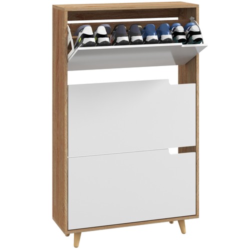 Homcom scarpiera slim legno - scarpiera,