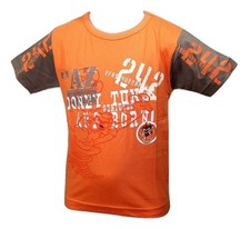 OFFERTA Maglia T-Shirt Bimbo LOONEY TUNES Puro cotone anni 4/6-8/10 Arancio V1