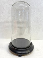 ANTICA TECA CAMPANA VETRO SOFFIATO BASE LEGNO ø 18,2 x 34 cm/h FINE '800