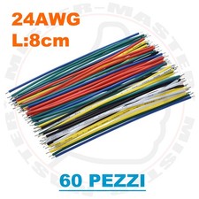 FILI CAVETTI PONTICELLI JUMPER STAGNATI 8 cm CIRCUITO STAMPATO ECC- SET 60 PEZZI