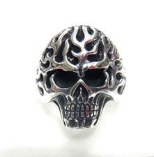 ANELLO TESCHIO ARGENTO 925% UOMO DONNA macabro Fascia unisex