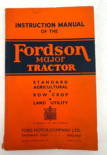 Instruction manual fordson - instruction,