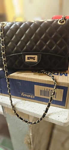Borsa mano nera con - a, motivo