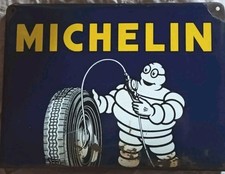 Targa Tabella Insegna Pubblicità Metallica Michelin Vintage 