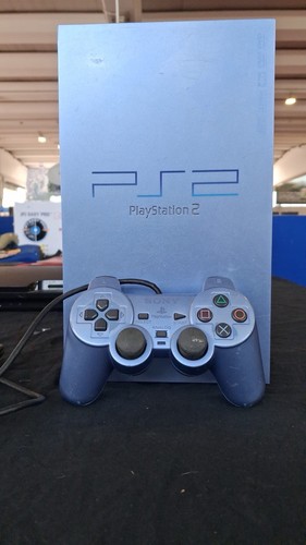 Ps2 console aqua blue pal - console,