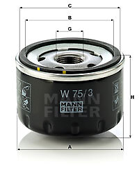 Filtro uomo olio - 75/3,