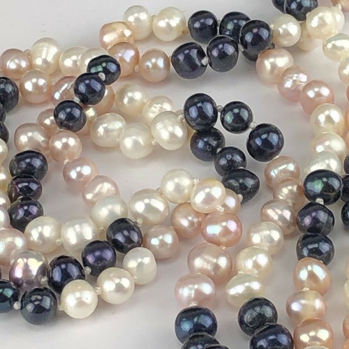 Collana perle tricolore - collana,