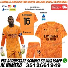 Maglia Milan Portiere Maignan 2025 2026 Arancione Completo Bambino Mike Magnan