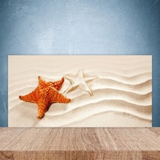 Paraschizzi da Cucina 100x50 Vetro Temperato Stelle Marine Arte della Sabbia