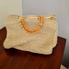 Borsa Fatta All' Uncinetto Con Filo Di Lino