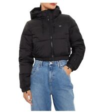Tommy Jeans Piumino Donna Taglia M - Colore Nero -  Giacca Crop con Cappuccio