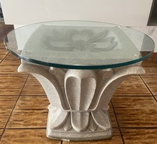 Tavolino rotondo in vetro con