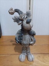 STATUETTA RENNA DI NATALE IN RESINA ALTA 15CM SOPRAMMOBILE DECORAZIONE NATALIZIA